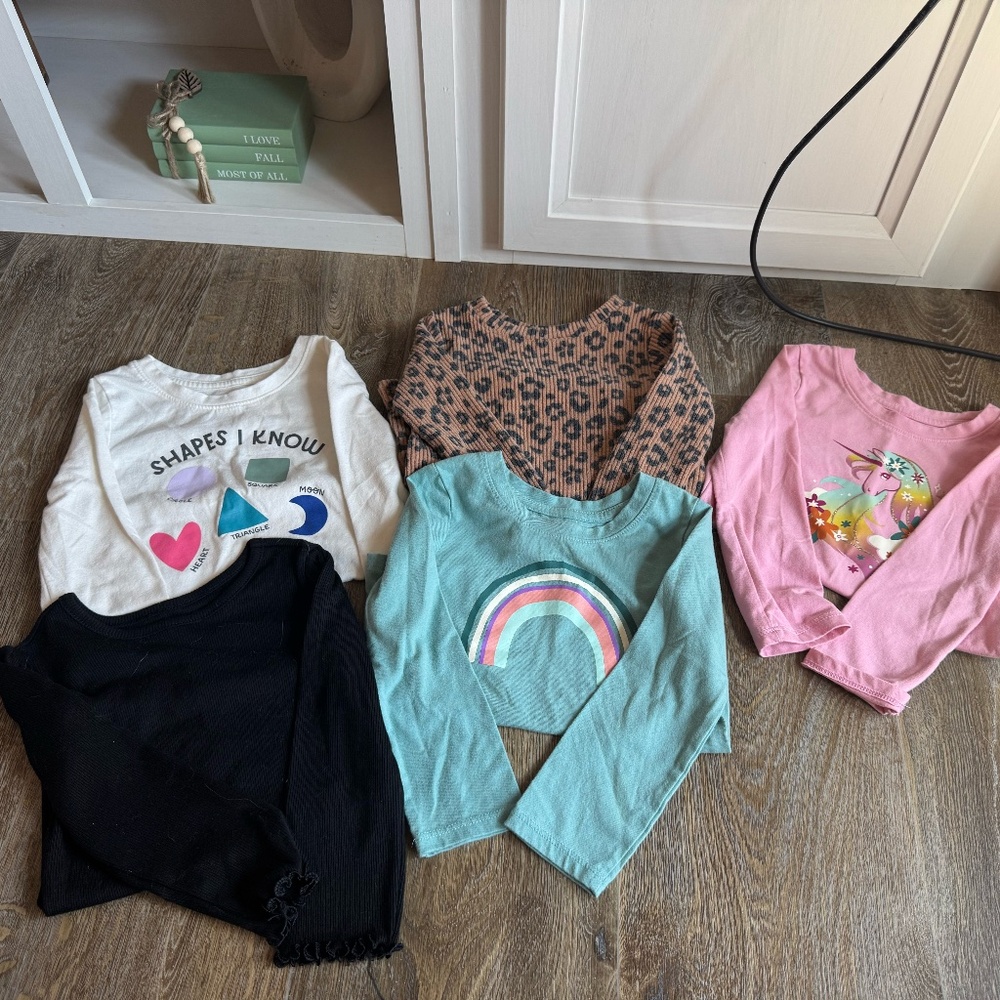 5 Long sleeve girls shirts 2T Bundle